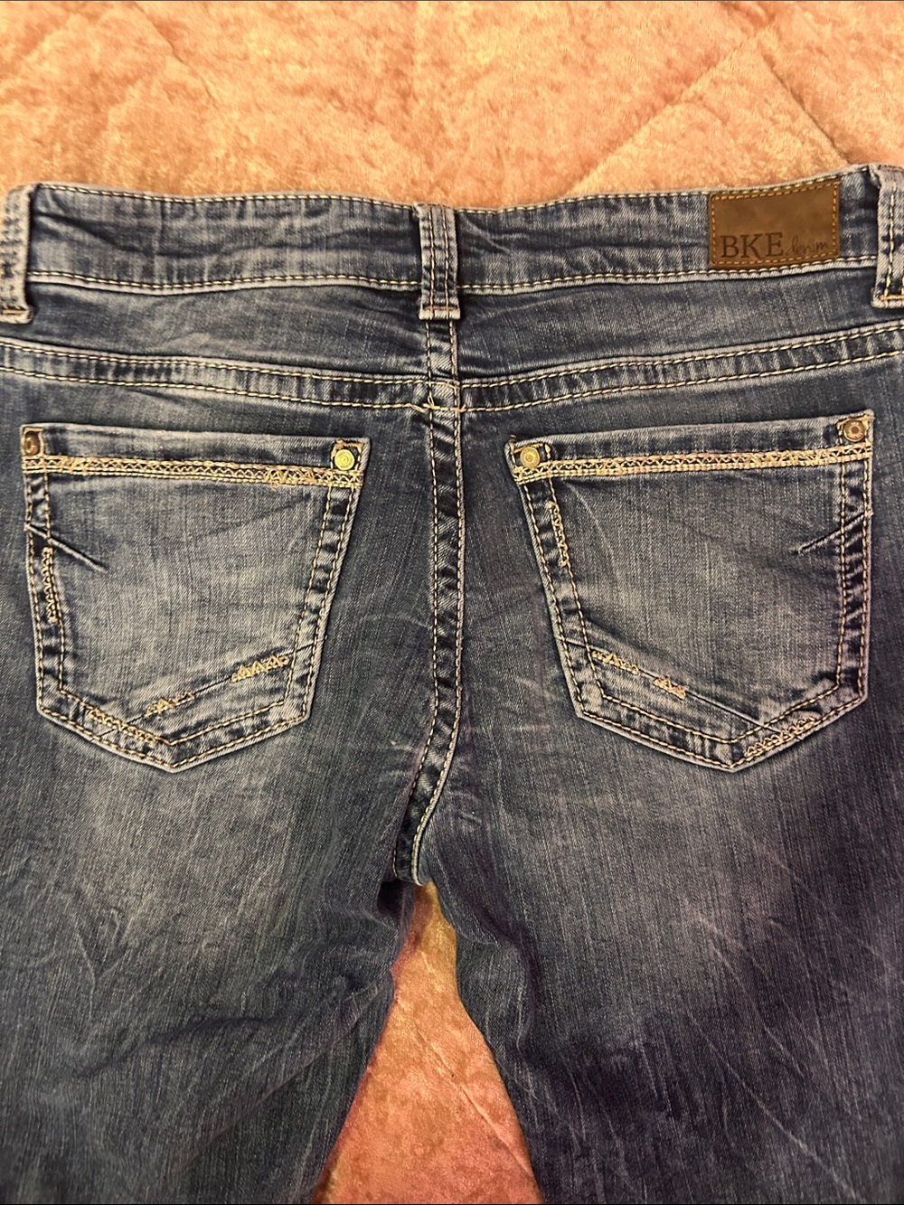 BKE Women's Faded Blue Payton Skinny Jeans with Contrast Stitching